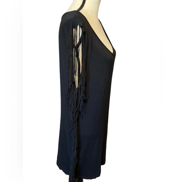 Black cover up with fringe - Picture 4 of 8